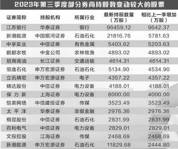 券商最新持股深度分析與觀點(diǎn)闡述，最新持股數(shù)據(jù)與趨勢(shì)解讀